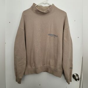 Essentials Tan Crewneck Sweater Soft Minimalist Design